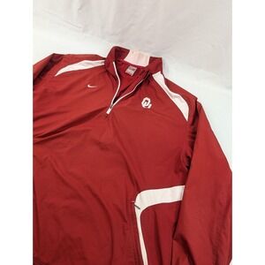 VTG Oklahoma Sooners Jacket Men 2XL Red White NCAA Football Nike Fit Storm *Read